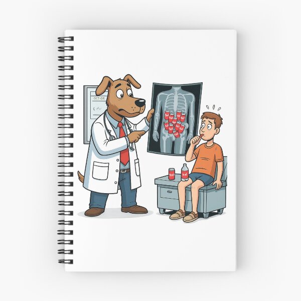 Item preview, Funny Dog Doctor X-Ray T-Shirt – Soda Cans in Intestines Cartoon Design designed and sold by Uglyandcute.