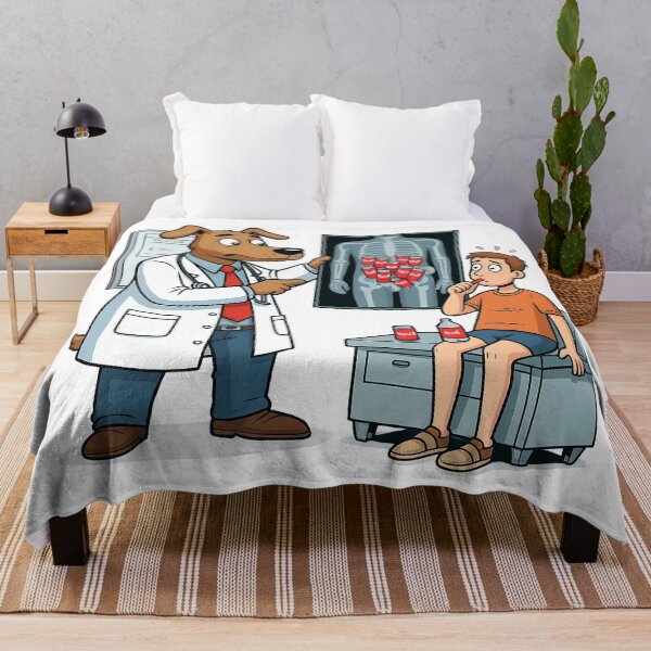 Item preview, Funny Dog Doctor X-Ray T-Shirt – Soda Cans in Intestines Cartoon Design designed and sold by Uglyandcute.