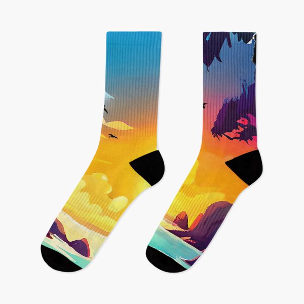 Item preview, Vivid Coastal Sunset Watercolor Canvas Print designed and sold by FestivityFinds.