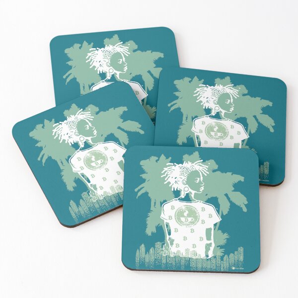 Item preview, Bitcoin & Coffee under palm trees - pastel green designed and sold by Silvernuit.