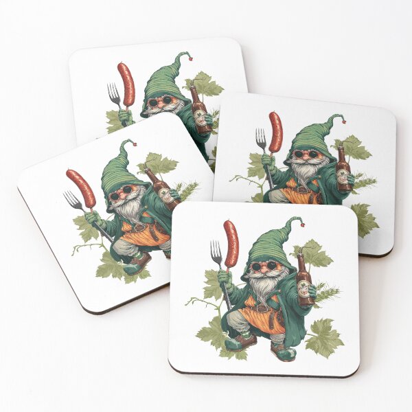 Item preview, Funny German Gnome Holding Bratwurst and Beer designed and sold by Anastasiia Yurevych.