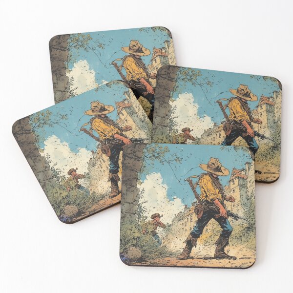 Item preview, Vintage Cowboy Showdown – Classic Western Art Illustration by NegarTv Designs designed and sold by NegarTv Designs.