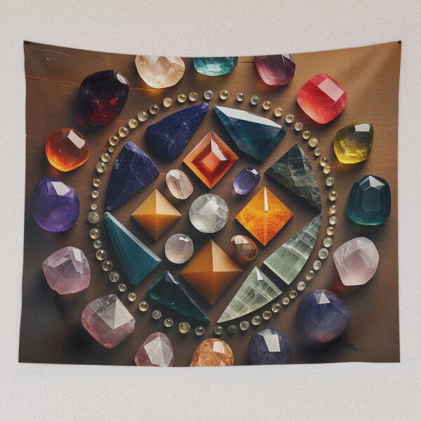 Item preview, mixed facets gemstone grid in golden ratio designed and sold by EarthenEmbers.