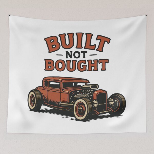 Item preview, Built Not Bought, Hot Rod Pride for True Wrench Warriors designed and sold by Automotive Art by Greg.