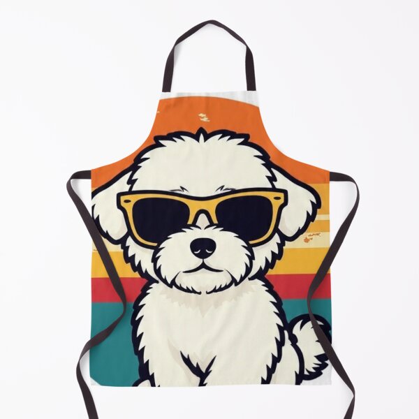 Item preview, Fluffy White Dog Sass | 80s Sunset Dog Lover designed and sold by Esterlane.