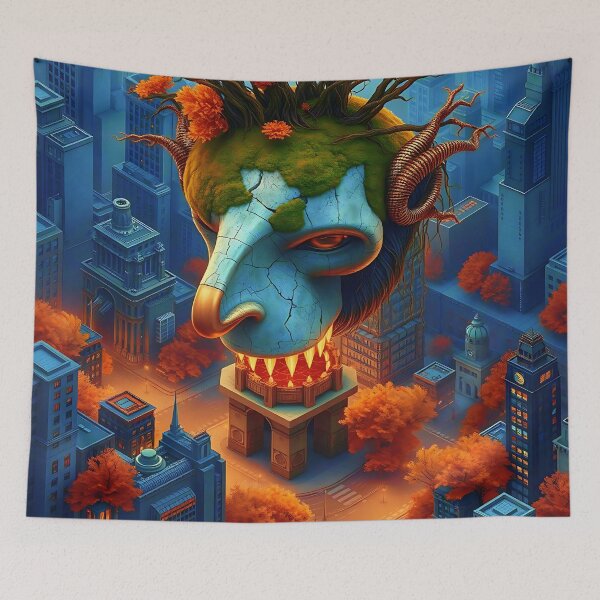 Item preview, Colossal Stone Head – Urban Autumn Awakening. designed and sold by Ralek.