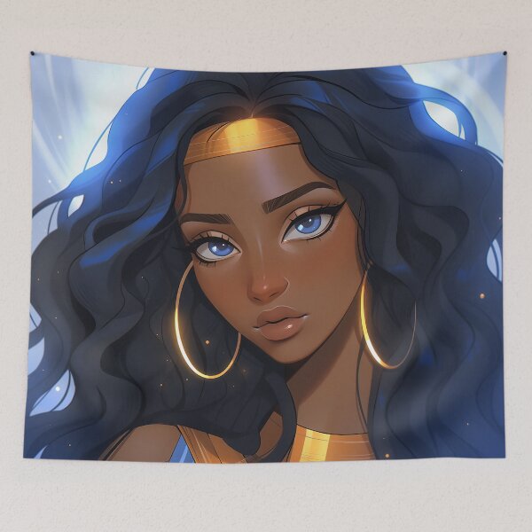 Item preview, Elegant Anime Woman with Blue Eyes designed and sold by bubblegoth.
