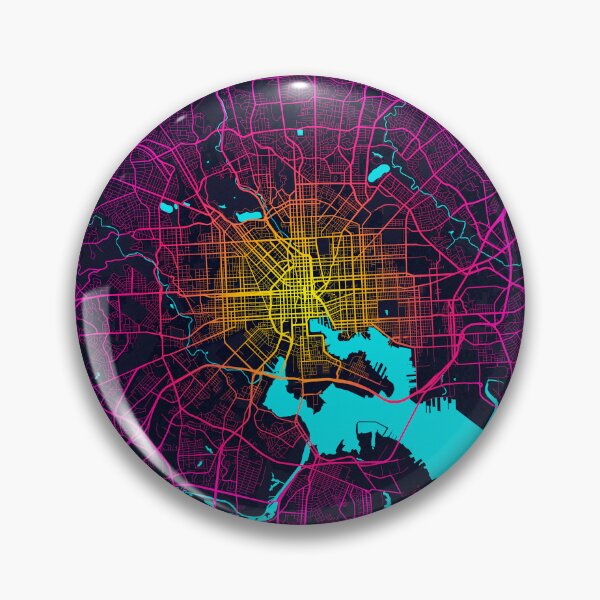 Item preview, Baltimore City Map of Maryland, USA - Neon designed and sold by deMAP.