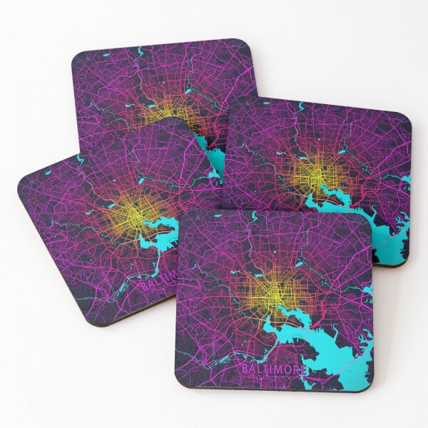 Item preview, Baltimore City Map of Maryland, USA - Neon designed and sold by deMAP.