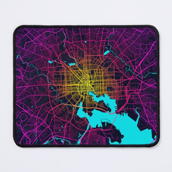 Item preview, Baltimore City Map of Maryland, USA - Neon designed and sold by deMAP.