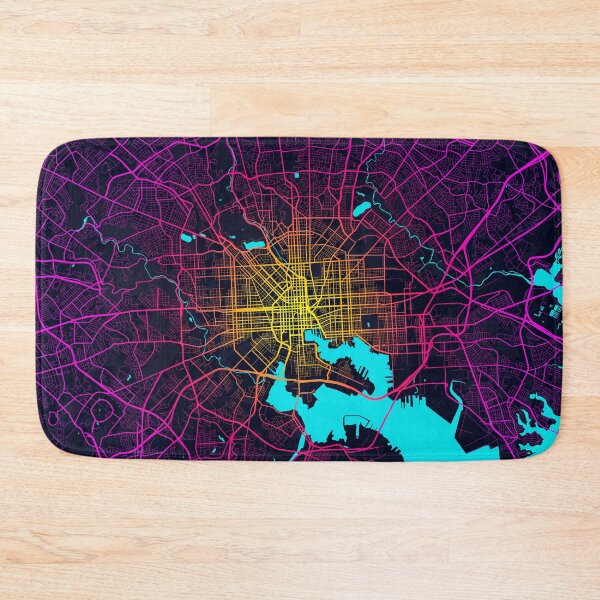 Item preview, Baltimore City Map of Maryland, USA - Neon designed and sold by deMAP.