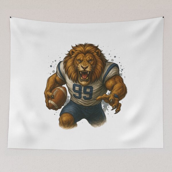 Item preview, Fierce Lion Football Mascot Illustration designed and sold by Sonchai Paladsai.