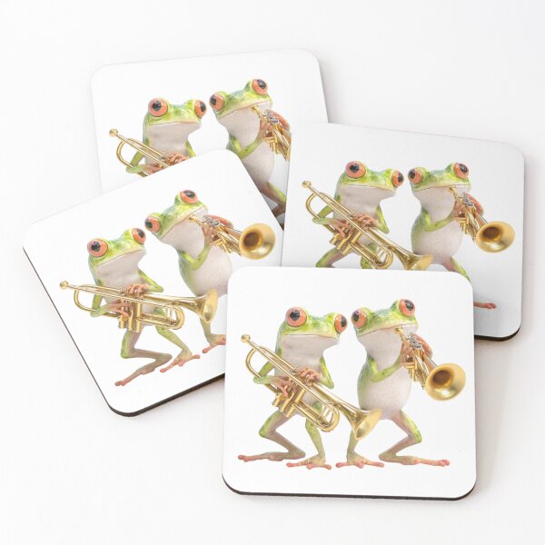 Item preview, Frog Jazz Duo – Trumpet Playing Frogs Illustration designed and sold by casualnature.