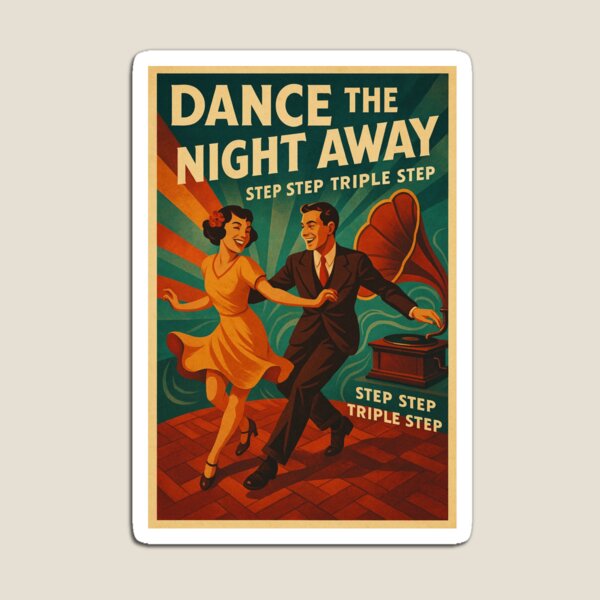Item preview, Retro Swing Dance Poster – Lindy Hop Dancing Couple designed and sold by Graphicarium Shop.