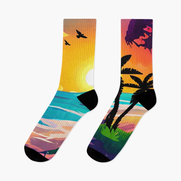 Item preview, Tropical Sunset Beach Art Print designed and sold by FestivityFinds.