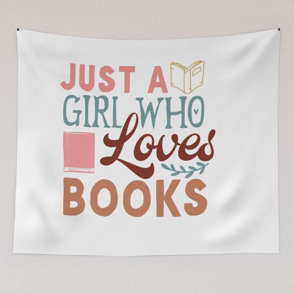 Item preview, Just a Girl Who Loves Books – Feminine Book Lover Quote designed and sold by artcultreone.