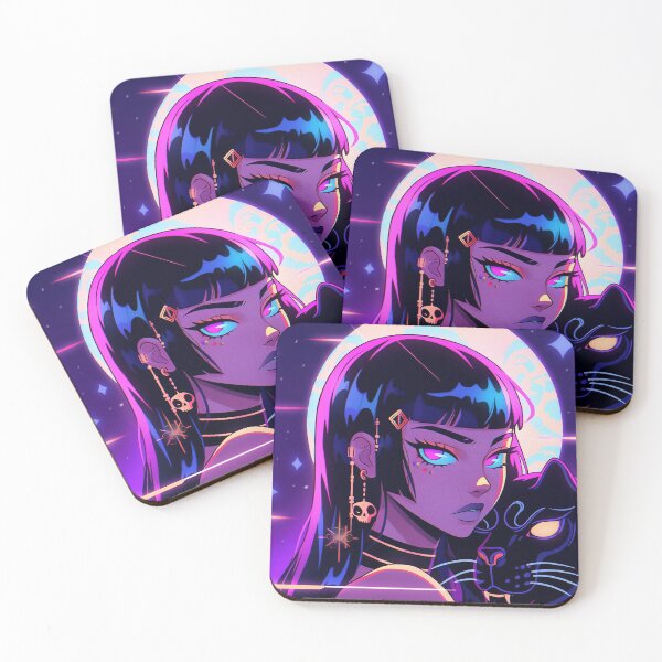 Item preview,  Neon Anime Queen with Panther designed and sold by bubblegoth.