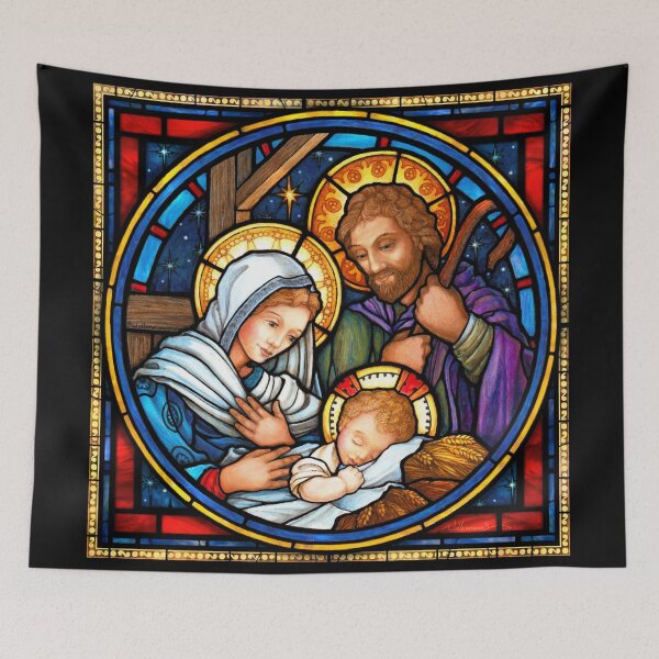 Item preview, Holy Family Stained Glass designed and sold by Halcyon-Studio.