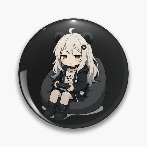 Item preview, Luna the Sleepy Gamer – Cute Chibi Girl Relaxing with Game Controller designed and sold by ColorSplash123.
