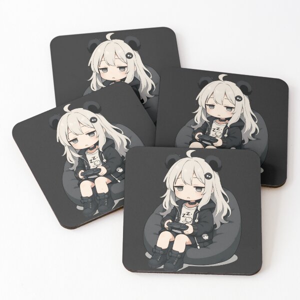Item preview, Luna the Sleepy Gamer – Cute Chibi Girl Relaxing with Game Controller designed and sold by ColorSplash123.