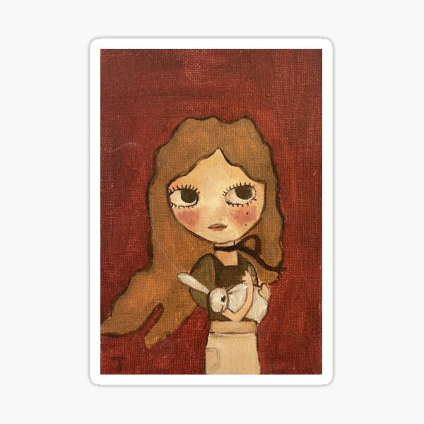 Item preview, Girl holding Bunny painting designed and sold by whatremains.
