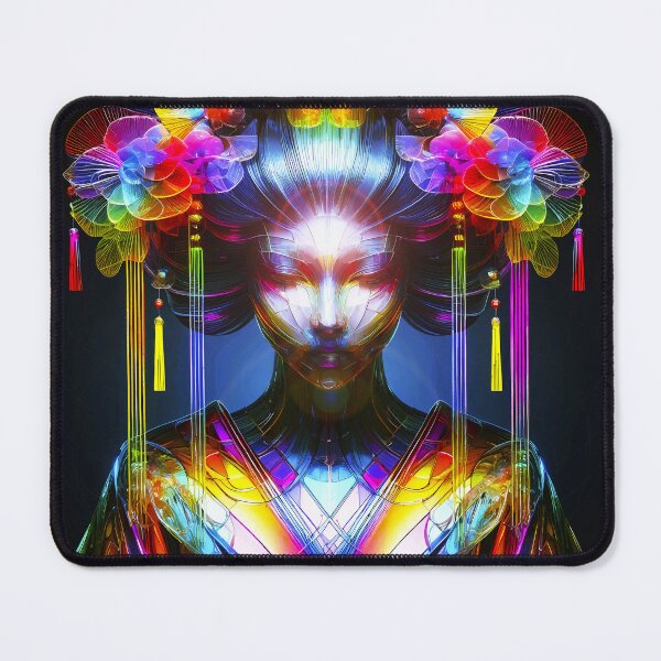 Artikelvorschau, Chromatisch Farbige Glas-Geisha im Kontrast entworfen und verkauft von AD-Digital-Art.