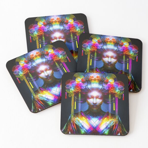 Item preview, Chromatic colored glass geisha in contrast designed and sold by AD-Digital-Art.