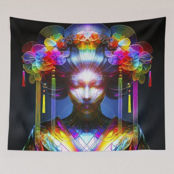 Artikelvorschau, Chromatisch Farbige Glas-Geisha im Kontrast entworfen und verkauft von AD-Digital-Art.