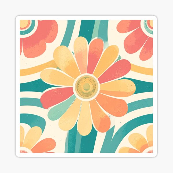 Item preview, Retro 70s Daisies Pattern – Groovy Floral Vibes designed and sold by Willow Sage.