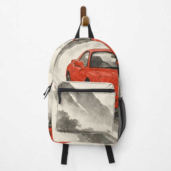 Item preview, Red RX-7 on a Mountain Pass – Japanese Sumi-e Ink Style JDM Art designed and sold by SakuraSpeed.