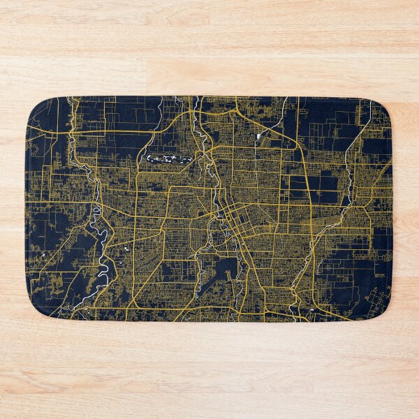 Item preview, Medan City Map of North Sumatra, Indonesia - Gold Art Deco designed and sold by deMAP.