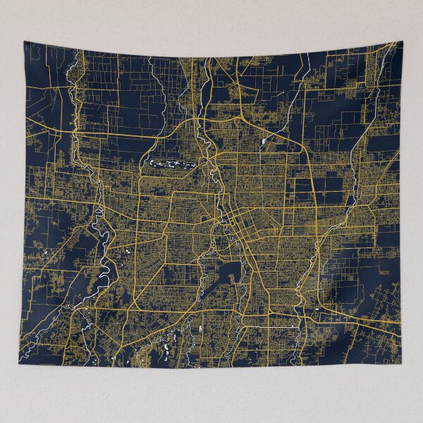 Item preview, Medan City Map of North Sumatra, Indonesia - Gold Art Deco designed and sold by deMAP.
