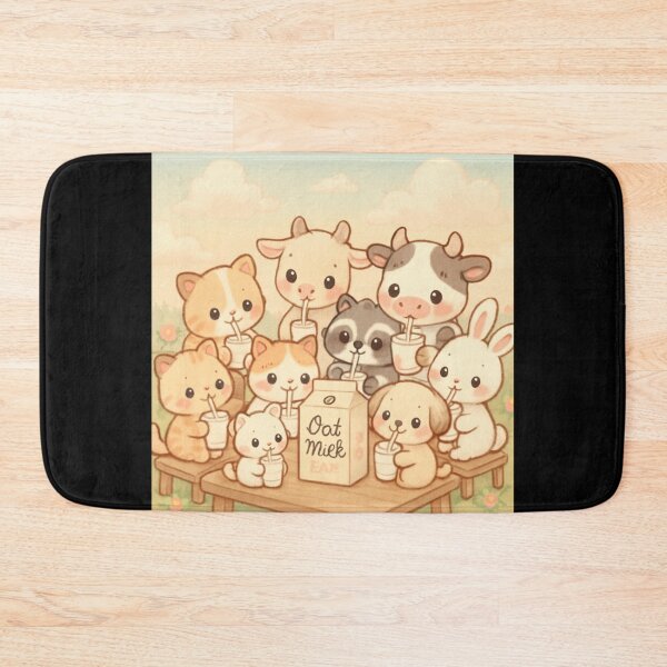 Item preview, Oat Milk - cute kitten puppy goat raccoon designed and sold by DamioPolArt.