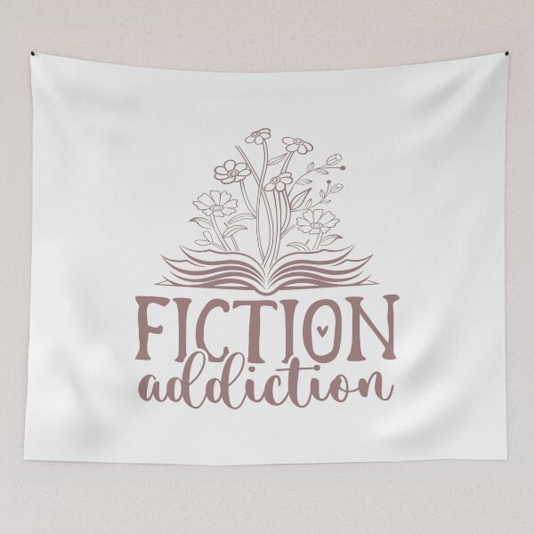 Item preview, Fiction Addiction – Book Lover Quote designed and sold by artcultreone.