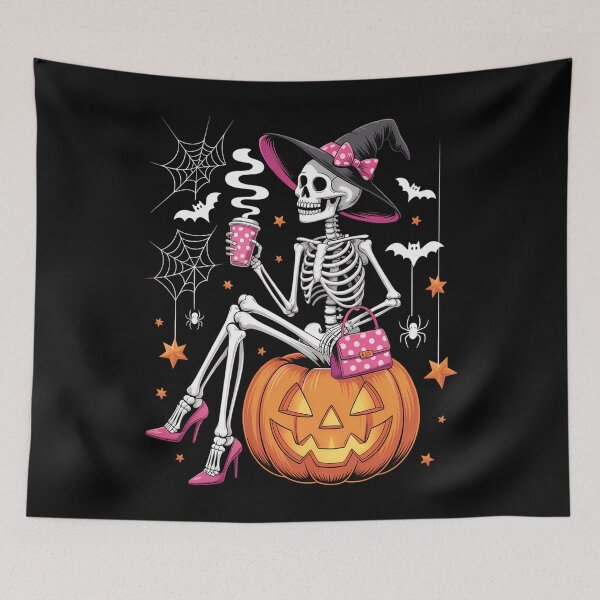 Item preview, Cute Skeleton Drinking Coffee Lovers Halloween designed and sold by blueyeeti.