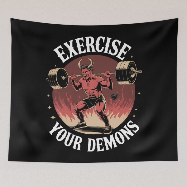 Item preview, Exercise Satan Funny Workout Gym Halloween designed and sold by blueyeeti.