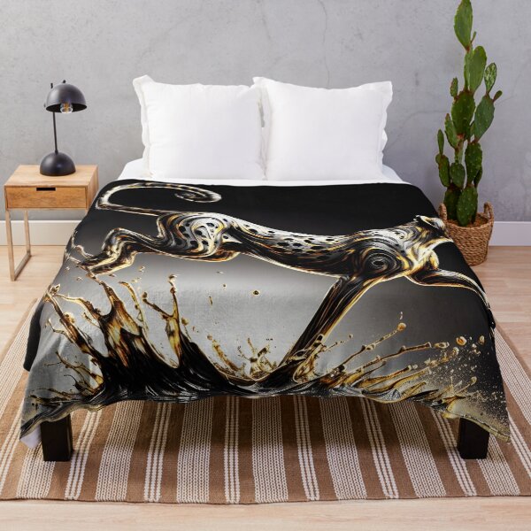 Item preview, Gold Charcoal Cheetah on Water, Ai Generated Art  designed and sold by ACC .