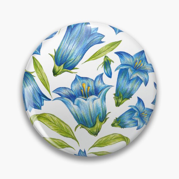 Item preview, Blue Bellflowers Pattern designed and sold by AlisaArtDecor.