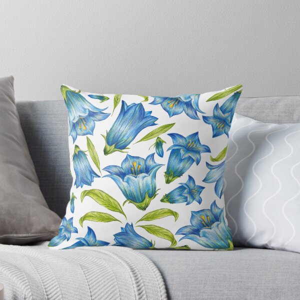 Item preview, Blue Bellflowers Pattern designed and sold by AlisaArtDecor.