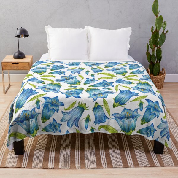 Item preview, Blue Bellflowers Pattern designed and sold by AlisaArtDecor.