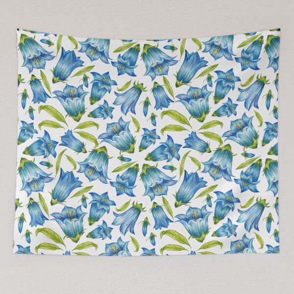Item preview, Blue Bellflowers Pattern designed and sold by AlisaArtDecor.