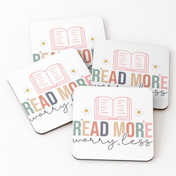 Item preview, Read More Worry Less – Inspirational Book Quote designed and sold by artcultreone.