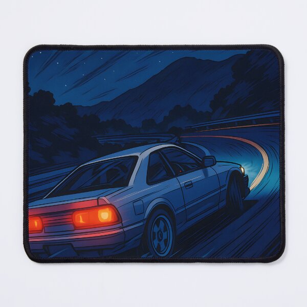 Item preview, 90s JDM Drift – Ink Style Car Art on Mountain Pass designed and sold by SakuraSpeed.