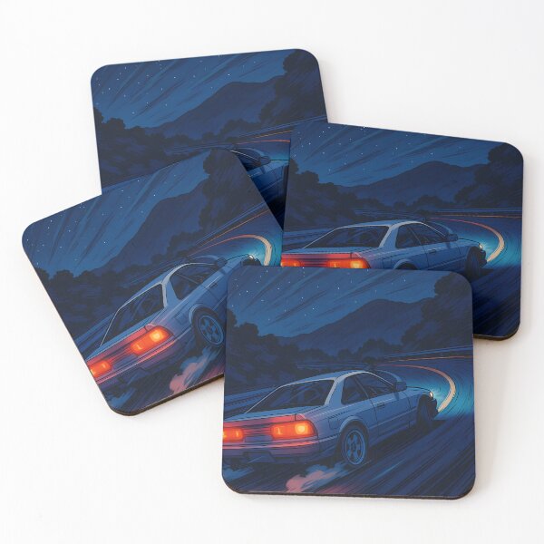 Item preview, 90s JDM Drift – Ink Style Car Art on Mountain Pass designed and sold by SakuraSpeed.