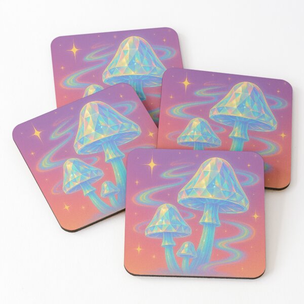 Item preview, Iridescent Gemstone Mushroom Forest designed and sold by zzz888.