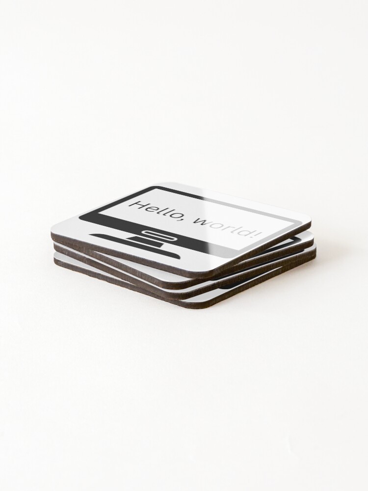 Thumbnail 4 of 5, Coasters (Set of 4), Hello, World! Classic Programmer Design designed and sold by thecodingcorner.
