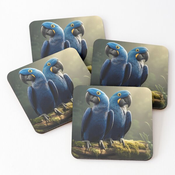 Item preview, Hyacinth Macaws in Rainforest Morning Light designed and sold by PrintBreeze.