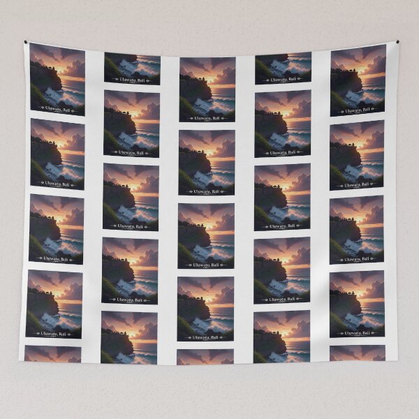 Item preview, Uluwatu Temple Sunset: A Majestic and Atmospheric Bali Painting designed and sold by Digital Dreams Arts.