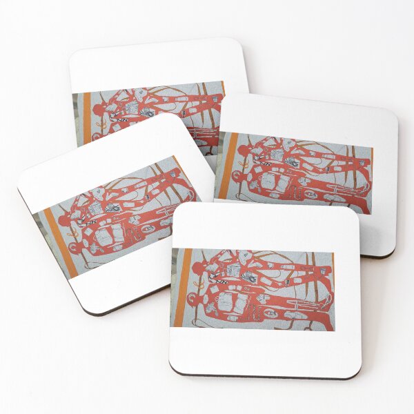 Item preview, Red geometric people with lot of glamourous accessories designed and sold by prosperity2025.