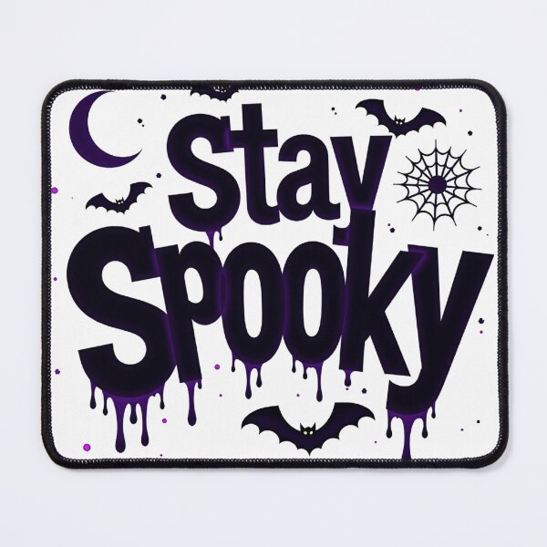 Item preview, Stay Spooky Halloween Typography with Glowing Green Mist, Dripping Font, and Bats designed and sold by Mimoshi ⭐⭐⭐⭐⭐.